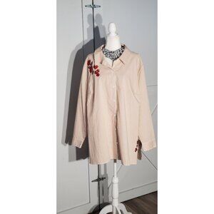 D&CO. TUNIC BEIGE LONG SLEEVE COTTON/POLYESTER SIZE 4X
